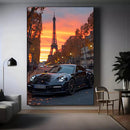 Quadro Decorativo Porshe Paris - Coleção Carros