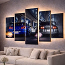 Quadros Mosaico Supra VS GTR R34 - Coleção Carros