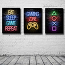 KIT 3 Quadros Gaming Zone - Coleção Games