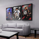 KIT 3 Quadros Neymar - Messi - Cristiano Ronaldo Mosaico - Coleção Futebol