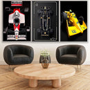 KIT 3 Quadros Decorativos Ferrari Formula 1 Carros Lendários - Coleção Carros