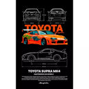 KIT 3 Quadros Decorativos SUPRA, MUSTANG e GTR - Coleção Carros